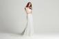 Preview: Elegantes (Umstands-)Brautkleid in A-Linie aus Spitze leichte Herzausschnitt Ivory