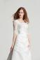 Preview: 3/4 Ärmeln-Kleid in A-Linie aus Satin mit eckigem Ausschnitt Ivory