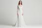Preview: Langärmeliges Kleid in Fit und Flair aus Spitze mit  U-Bootausschnitt Ivory