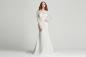 Preview: Langärmeliges Kleid in Fit und Flair aus Spitze mit  U-Bootausschnitt Ivory