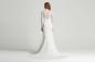 Preview: Langärmeliges Kleid in Fit und Flair aus Spitze mit  U-Bootausschnitt Ivory