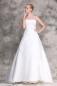 Preview: A-Linien-Kleid mit plissiertem geradem Ausschnitt aus Organza Ivory Gr.36-58