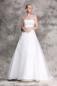 Preview: A-Linien-Kleid mit plissiertem geradem Ausschnitt aus Organza Ivory Gr.36-58