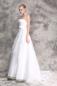 Preview: A-Linien-Kleid mit plissiertem geradem Ausschnitt aus Organza Ivory Gr.36-58