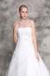 Preview: A-Linien-Kleid mit plissiertem geradem Ausschnitt aus Organza Ivory Gr.36-58