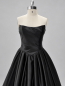 Preview: Schwarzes Brautkleid mit Drapierung und Rückenschnürung