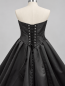 Preview: Schwarzes Brautkleid mit Drapierung und Rückenschnürung