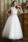 Preview: Knöchellang Vintage-Brautkleid im 50ies Schnitt mit schwingendem Rock
