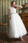 Preview: Knöchellang Vintage-Brautkleid im 50ies Schnitt mit schwingendem Rock