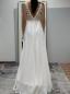 Preview: Brautkleid aus Chiffon mit Blätterspitze Glitzer Oberteil ivory/Haut