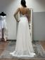 Preview: A-Linien-Brautkleid aus Chiffon mit perlenbesetztem Oberteil ivory