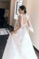 Preview: Brautkleid mit 3D Blätter Spitze 53009