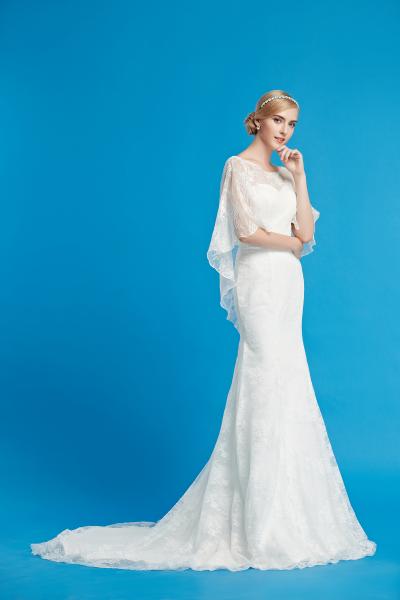 Fit-and-Flare-Spitzenkleid mit Trompetenärmel Alissa