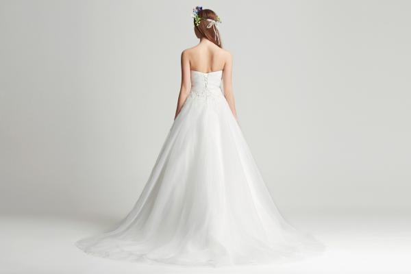 Trägerloses Kleid in A-Linie aus Satin/Organza Klassisch Romantik Ivory TOP Seller