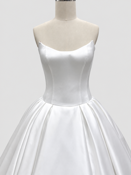 Schlichtes Prinzessinnen-Brautkleid mit Korsage und Faltenrock