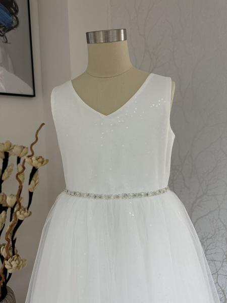 Blumenmädchen Kleid mit Glitzer Tüll T2301