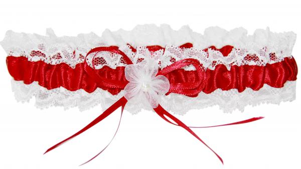 Strumpfband mit Blume und Perle M8242 diverse Farben