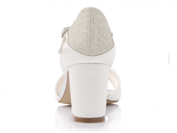 Rainbow Nerena Ivory Satin/ Silver Fine Glitter