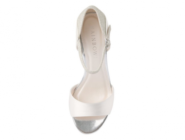 Rainbow Nerena Ivory Satin/ Silver Fine Glitter