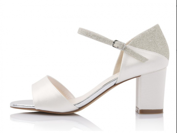 Rainbow Nerena Ivory Satin/ Silver Fine Glitter