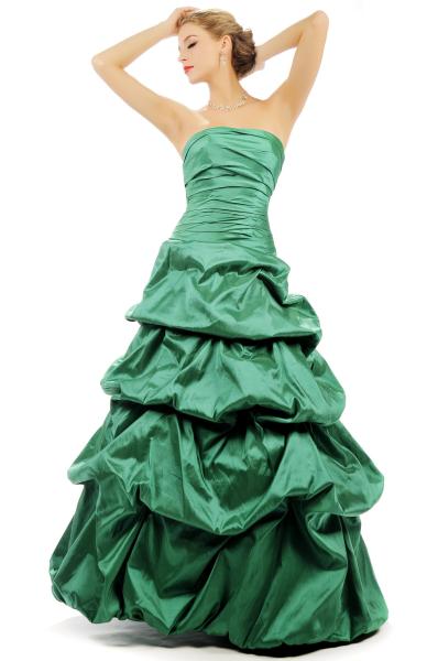 Brautkleid mit Korsage & weitem Rock Duchesse weiß I Ivory I Bordeaux I Schwarz I Grün