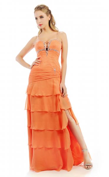 Abendkleid WD14127 gelb / orange