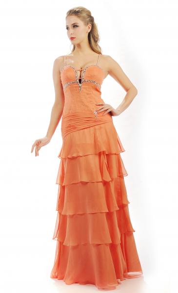 Abendkleid WD14127 gelb / orange