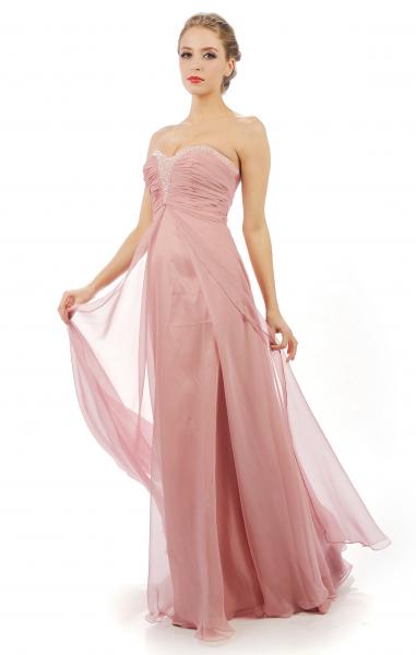 HBH Abendkleid WD14139 mit silbernen Perlen Farbe: altrosa / blau / grün / schwarz