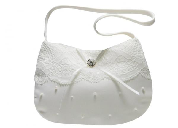 Ivory HBH Brautmoden Handtasche aus Spitze mit glanzvollen Straß verziert,Farbe 