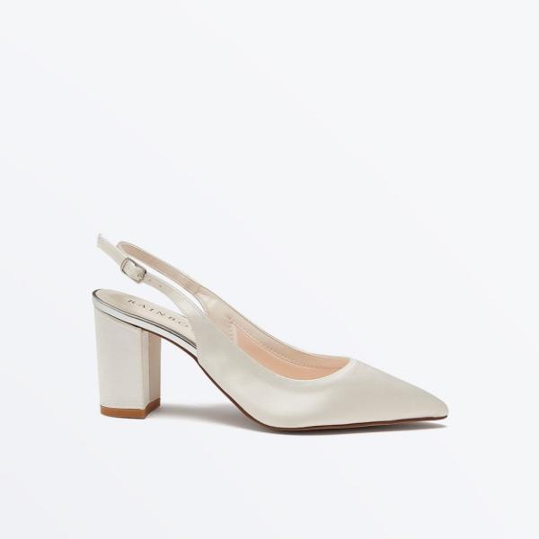 Rainbow Faith Ivory Satin