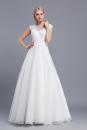 A-Linien-Kleid aus Organza mit perlenbesetztem Mieder und V-Ausschnitt