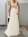 A-Linien-Brautkleid aus Chiffon mit perlenbesetztem Oberteil ivory/Haut