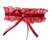 Rotes Strumpfband mit Schleife M8538Rot